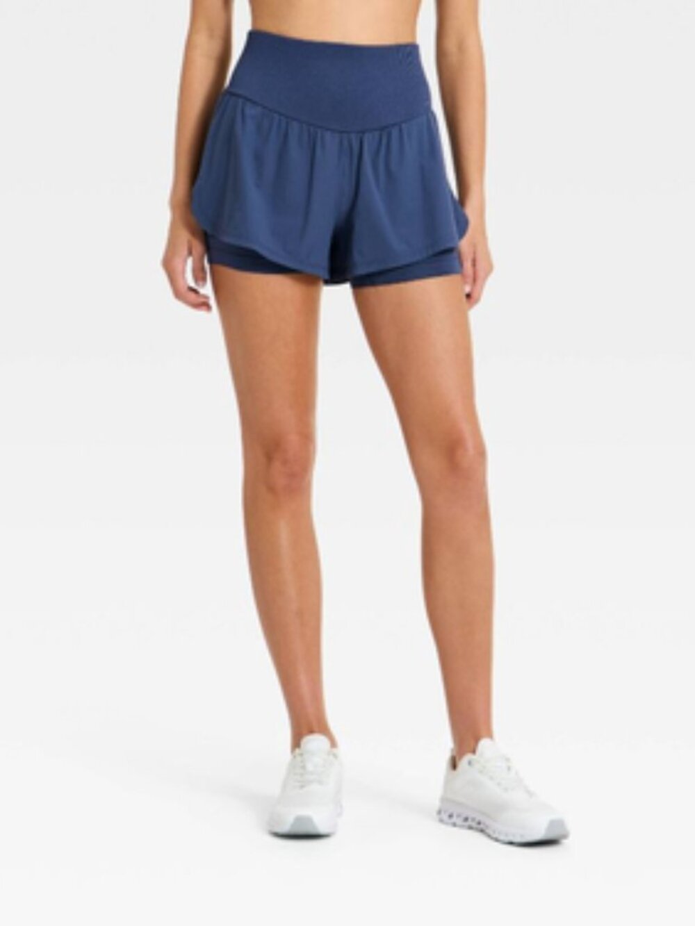 Women's Seamless Waistband Woven Shorts - JoyLab Dark Blue XS